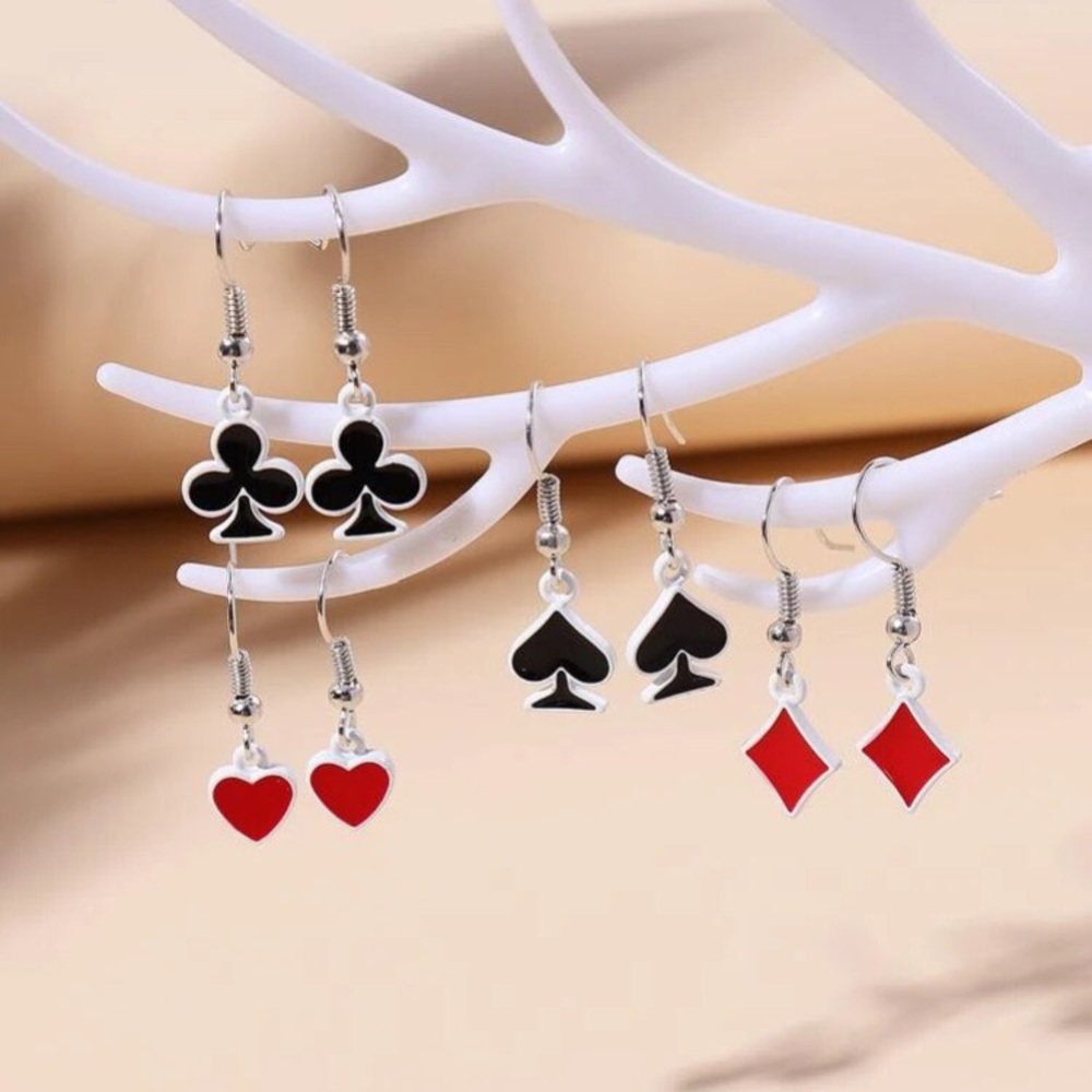 ❤️ ♠️ Playing Card Suit Drop Earrings ♦️♣️